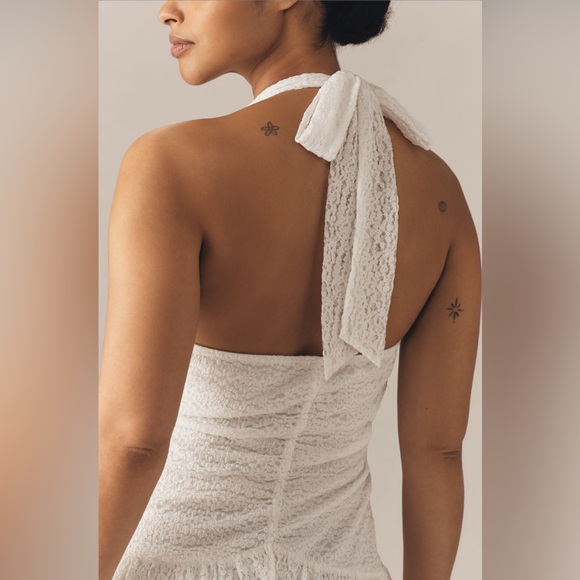 Elegant Flat White Plunge Slim Maxi Dress XL NWT - Picture 6 of 8